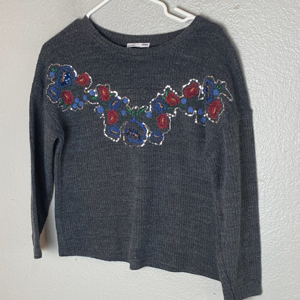 Zara Dark Gray Wool Blend Sweater